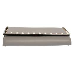 مملوكة مسبقًا Valentino Pale Blue Leather Rockstud Wallet on Chain