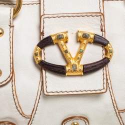 مملوكة مسبقًا حقيبة فالنتيو كاتش كريستال جلد أبيض