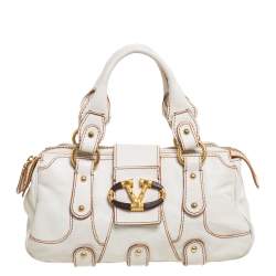 مملوكة مسبقًا حقيبة فالنتيو كاتش كريستال جلد أبيض