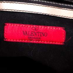 Valentino Taupe Leather Allure Ruffled Frame Bag