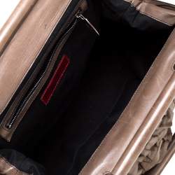 Valentino Taupe Leather Allure Ruffled Frame Bag