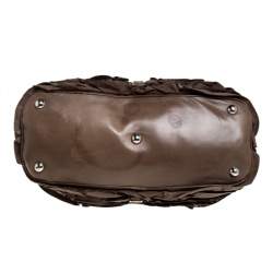 Valentino Taupe Leather Allure Ruffled Frame Bag