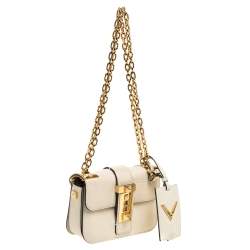 Pre Owned Valentino Beige Leather Small B-Rockstud Shoulder Bag