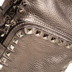 Valentino Metallic Light Brown Leather Mini Rockstud Backpack
