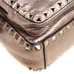 Valentino Metallic Light Brown Leather Mini Rockstud Backpack