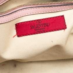 Pre Owned Valentino Pink Leather Rockstud Trapeze Tote