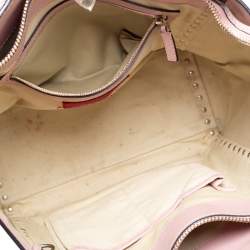 Pre Owned Valentino Pink Leather Rockstud Trapeze Tote