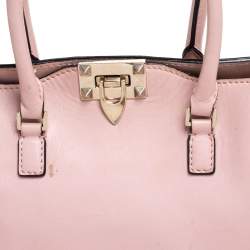 Pre Owned Valentino Pink Leather Rockstud Trapeze Tote