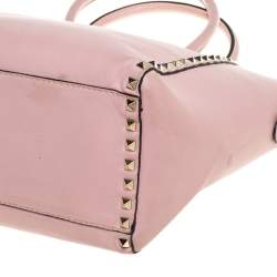 Pre Owned Valentino Pink Leather Rockstud Trapeze Tote