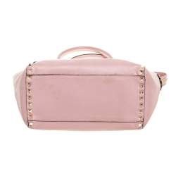 Pre Owned Valentino Pink Leather Rockstud Trapeze Tote