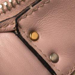 Pre Owned Valentino Pink Leather Rockstud Trapeze Tote