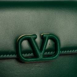 Pre Owned Valentino Green Leather VSling Crossbody Bag