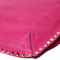 Valentino Fuchsia Leather Rockstud Messenger Bag