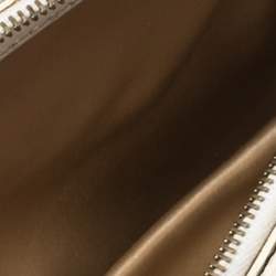 Pre Owned Valentino White Croc Embossed Leather Crystal Embellished Wristlet Clutch