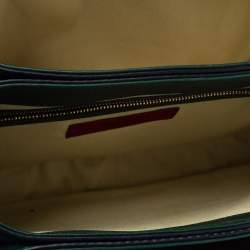 Pre Owned Valentino Green Leather Medium Rockstud Flap Shoulder Bag