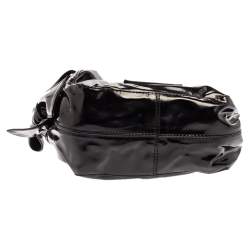 Pre Owned Valentino Black Patent Leather Mini Nuage Hobo