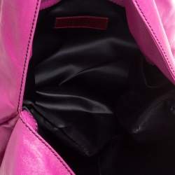 Pre Owned حقيبة فالنتينو بيتل روز كبيرة جلد حمراء