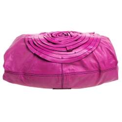 Pre Owned حقيبة فالنتينو بيتل روز كبيرة جلد حمراء