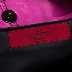 Pre Owned حقيبة فالنتينو بيتل روز كبيرة جلد حمراء