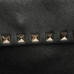Pre Owned Valentino Black Leather Rockstud Crossbody Bag