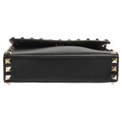 Pre Owned Valentino Black Leather Rockstud Crossbody Bag