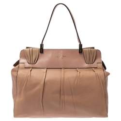 Pre Owned Valentino Peach/Beige Leather Aphrodite Bow Bag
