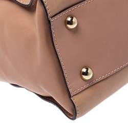 Pre Owned Valentino Peach/Beige Leather Aphrodite Bow Bag