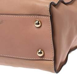 Pre Owned Valentino Peach/Beige Leather Aphrodite Bow Bag