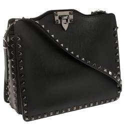 مملوكة مسبقًا Valentino Black Leather Rockstud Tote