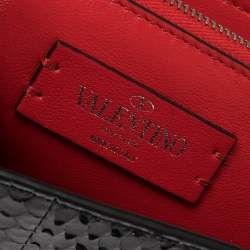 Pre Owned Valentino Blue Python VCASE With Swarovski Crystals Logo Shoulder Bag