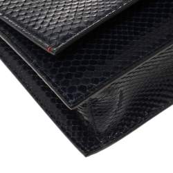 Pre Owned Valentino Blue Python VCASE With Swarovski Crystals Logo Shoulder Bag