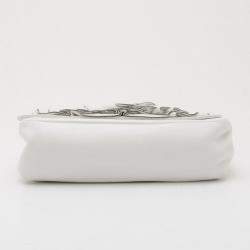 Pre Owned حقيبة كتف فالنتينو زهور جلد بيضاء