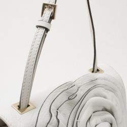 Pre Owned حقيبة كتف فالنتينو زهور جلد بيضاء