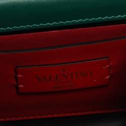 Pre Owned Valentino Jungle Green Leather Micro VSLING Shoulder Bag