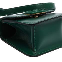 Pre Owned Valentino Jungle Green Leather Micro VSLING Shoulder Bag