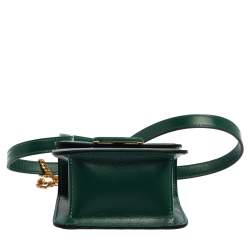 Pre Owned Valentino Jungle Green Leather Micro VSLING Shoulder Bag