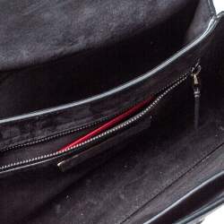 Pre Owned Valentino Black Leather Guitar Rockstud Rolling Crossbody Bag