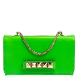 Valentino Fluo Green Leather Va Va Voom Shoulder Bag Valentino TLC