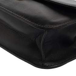 Pre Owned Valentino Black Leather Medium Rockstud Glam Lock Flap Bag