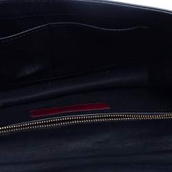 Pre Owned Valentino Black Leather Medium Rockstud Glam Lock Flap Bag