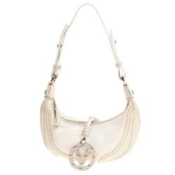 Pre Owned حقيبة ميني فالنتينو V رينغ جلد عاجي