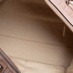 Pre Owned Valentino Beige Pleated Leather Side Bow Satchel