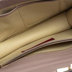 Pre Owned Valentino Old Rose Crystal/Beads Embellished Leather Medium Glam Lock Flap Bag