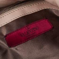 Valentino Beige Crinkled Leather Petal Messenger Bag