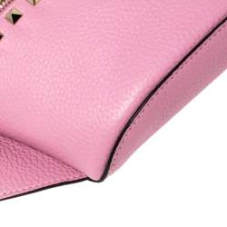 Pre Owned Valentino Pink Leather Studded Belt Bag