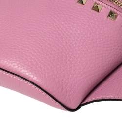Pre Owned Valentino Pink Leather Studded Belt Bag