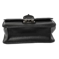 Pre Owned Valentino Black Leather Rockstud Mini Glam Lock Shoulder Bag