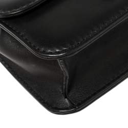 Pre Owned Valentino Black Leather Rockstud Mini Glam Lock Shoulder Bag