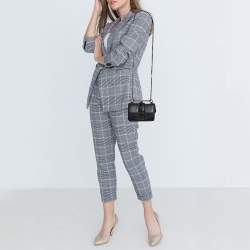 Pre Owned Valentino Black Leather Rockstud Mini Glam Lock Shoulder Bag