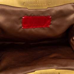 مملوكة مسبقًا حقيبة فالنتينو باغويت إطار مطرز زهور جلد بنية